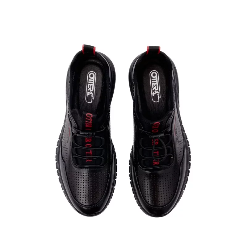 Sneakers piele naturala perforati, E6E620010 01-N